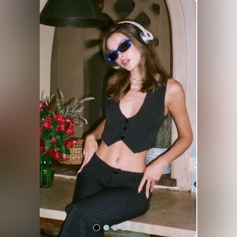 Pinstripe vest and trouser set